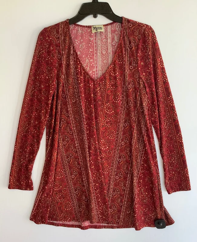 Top Long Sleeve By Mumu In Red, Size: M