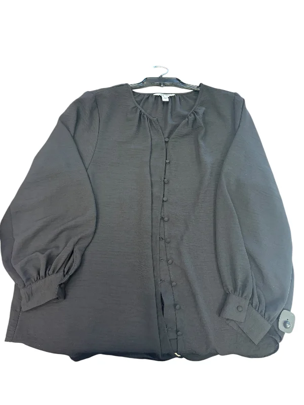 Top Long Sleeve By Nine West In Black, Size: 1x