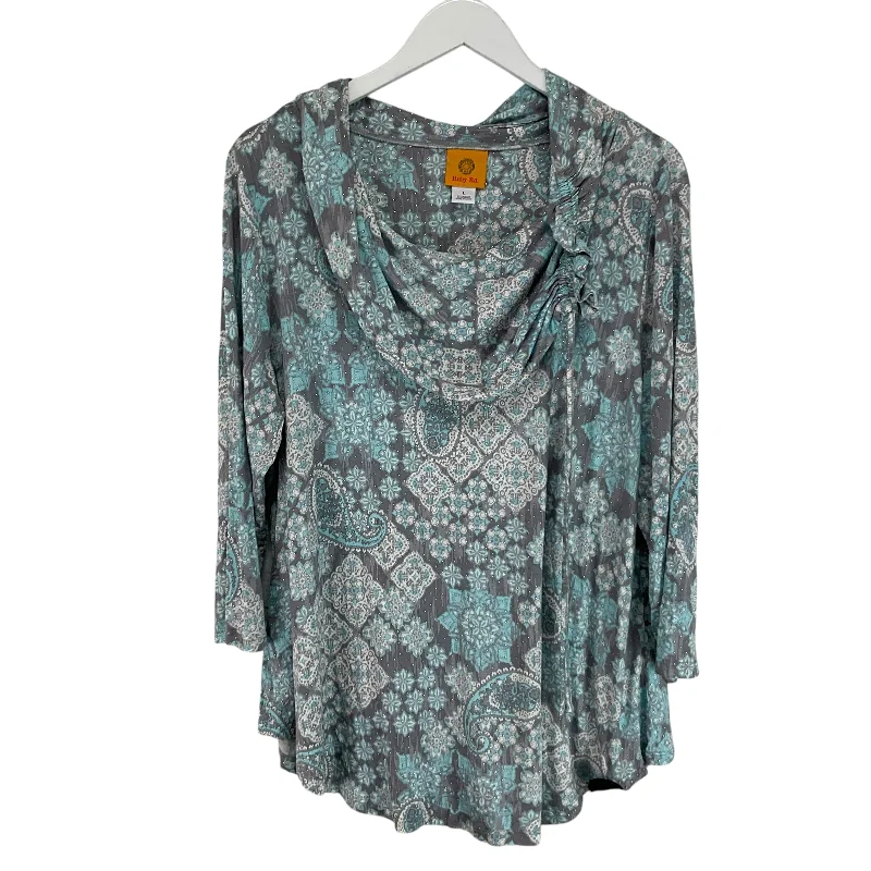 Top Long Sleeve By Ruby Rd In Grey, Size: L