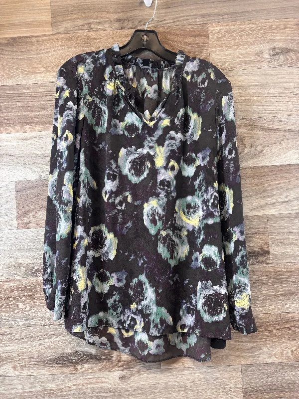 Top Long Sleeve By Simply Vera In Floral Print, Size: M