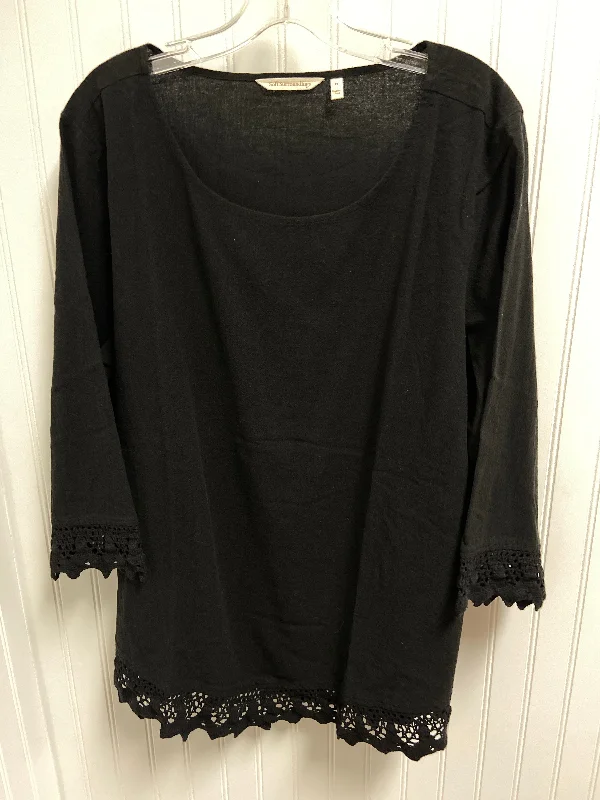 Top Long Sleeve By Soft Surroundings In Black, Size: 1x