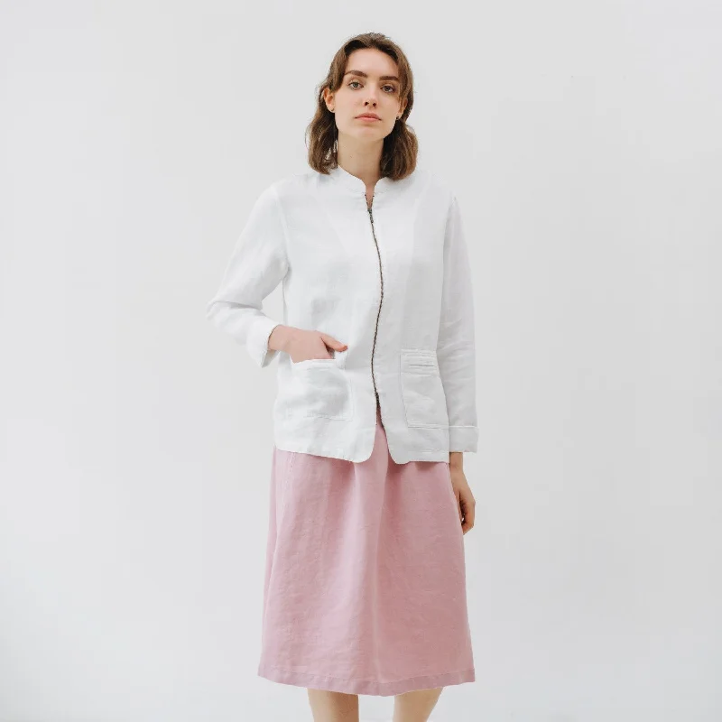 LIMITED EDITION Optical White Linen Twill Cherry Tree Jacket