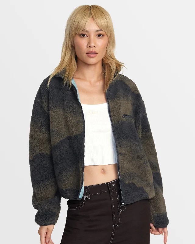 Oh Hush Sherpa Jacket - Green Haze