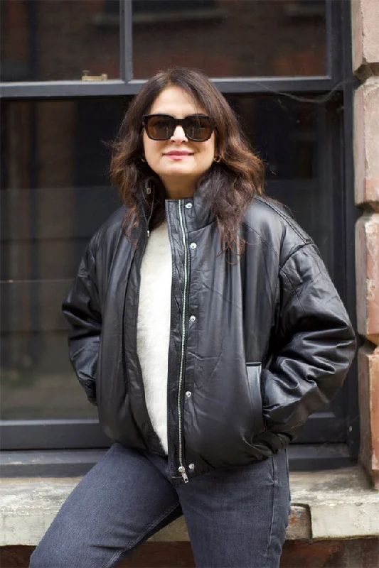 Second Female Harlow Leather Bomber Jacket