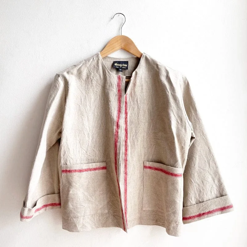 Vintage French Linen Boxy Jacket  No.5 fits XS-M