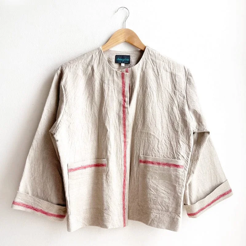 Vintage French Linen Boxy Jacket fits Small - Large No.1